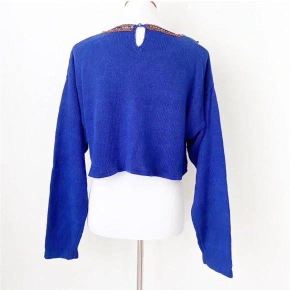 Cropped Vintage Beaded Sequin Sweater, size S/M - Picture 2 of 5